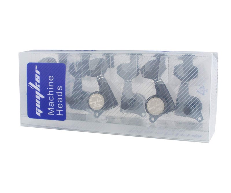 Guyker 6Pcs Guitar Locking Tuners (3L + 3R Handed) - 1:18 Ratio Lock String Tuning Key Pegs Machine Heads with Hexagonal Handle Replacement for LP SG Style Electric, Folk or Acoustic Guitars- Black - Image 4